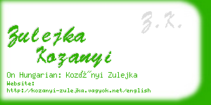 zulejka kozanyi business card
